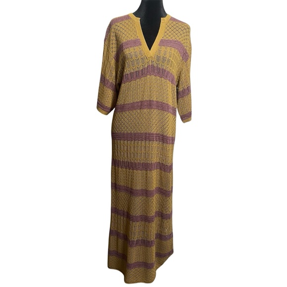 Zara Long Knit Kaftan Maxi Dress Size M/L - Picture 1 of 11
